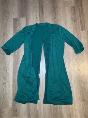 Emerald Green Long Lightweight Duster Cardigan